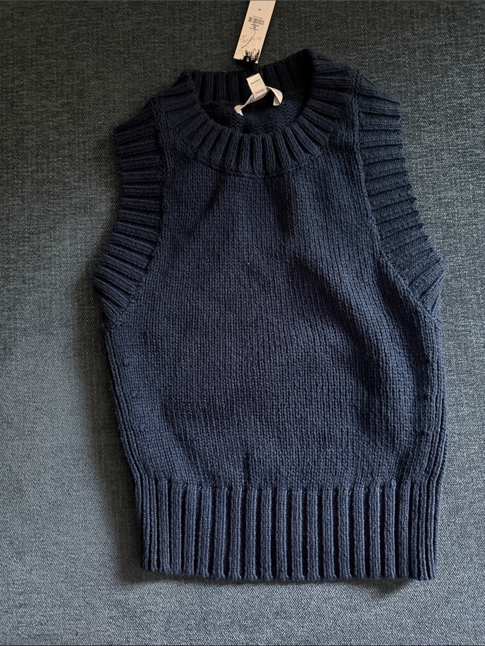 Banana Republic Navy Ribbed Knit Sleeveless Vest